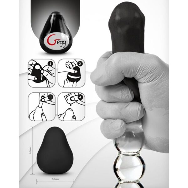 G-Vibe - Huevo Masturbador Texturado Reutilizable Negro - Imagen 4