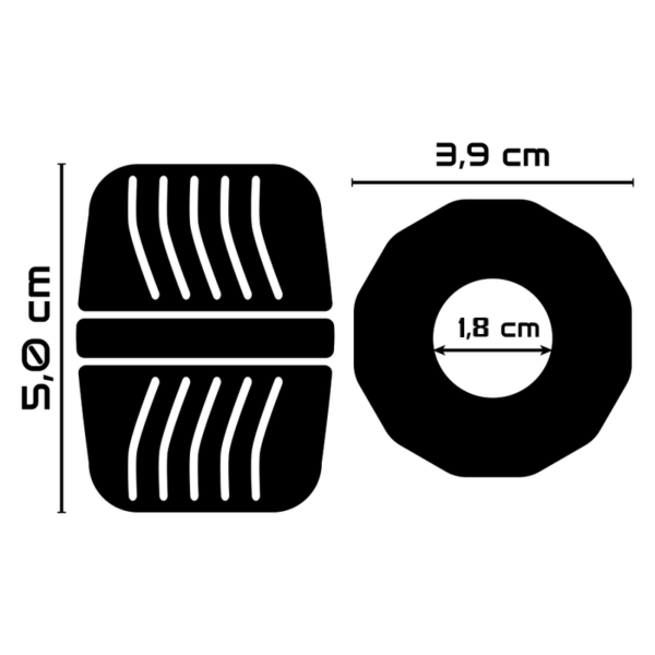 Powering - Super Flexible Y Resistente Anillo Pene 5 Cm Pr11 Negro - Imagen 3