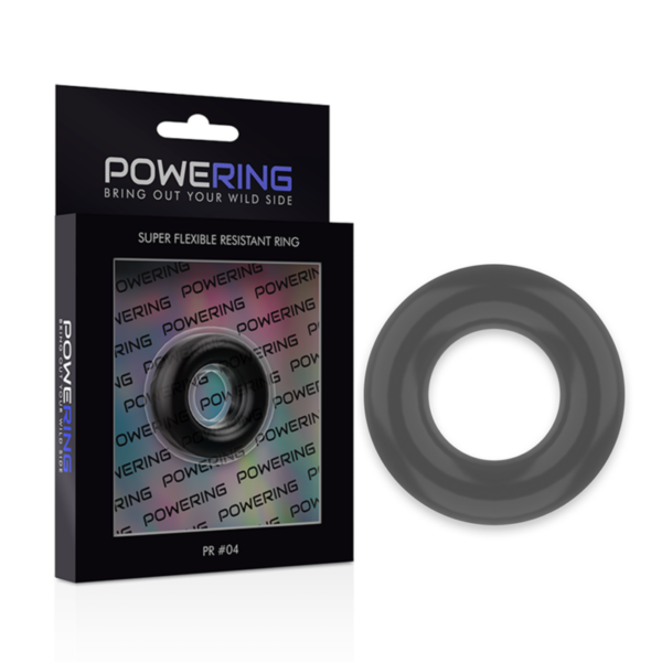 Powering - Super Flexible Y Resistente Anillo Pene  3.8Cm Pr04 Negro - Imagen 6