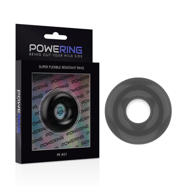 Powering - Super Flexible Y Resistente Anillo Pene  3.5Cm Negro - Imagen 6