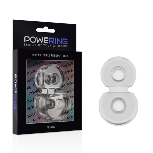 Powering - Super Flexible Y Resistente Anillo Pene Doble Pr09 Clear - Imagen 2