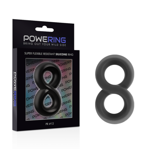 Powering - Super Flexible Y Resistente Anillo Pene Y Testiculos  Pr12  Negro - Imagen 4