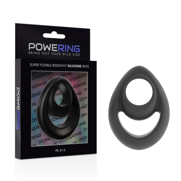 Powering - Super Flexible Y Resistente Anillo Pene Y Testiculos  Pr14  Negro - Imagen 2