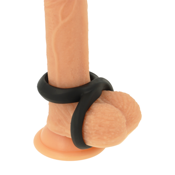 Powering - Super Flexible Y Resistente Anillo Pene Y Testiculos  Pr12  Negro