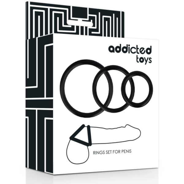 Addicted Toys - Set Anillos Pene Negro - Imagen 4