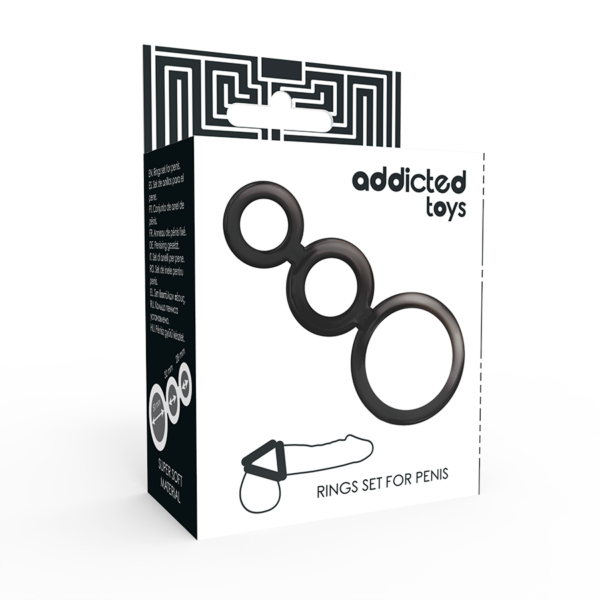 Addicted Toys - Set Anillos Pene Y Testiculos - Ahumado - Imagen 4