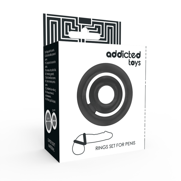 Addicted Toys - Potenz Set Anillos Pene Negro - Imagen 4