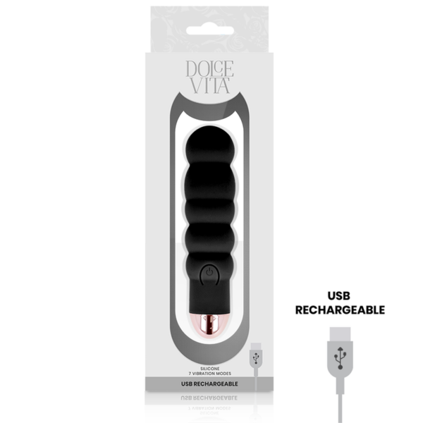 Dolce Vita - Vibrador Recargable Six Negro 7 Velocidades - Imagen 3