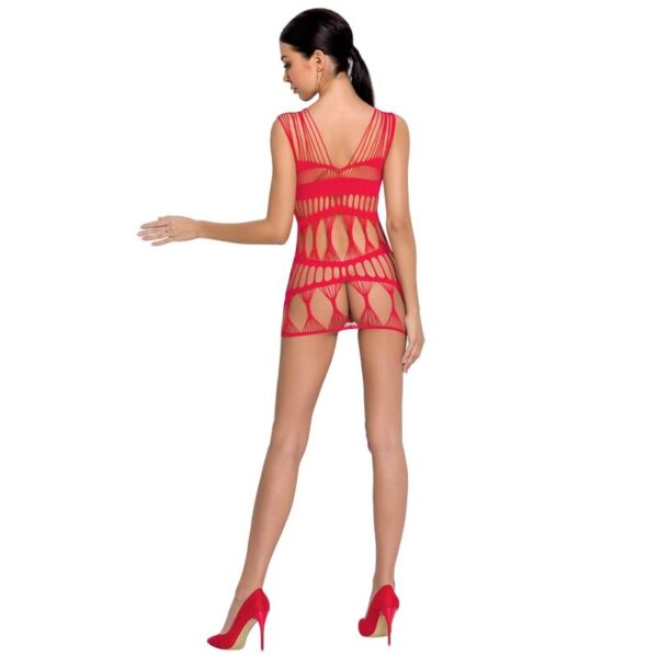 Passion - Woman Bs089 Bodystocking Rojo Talla Unica - Imagen 2