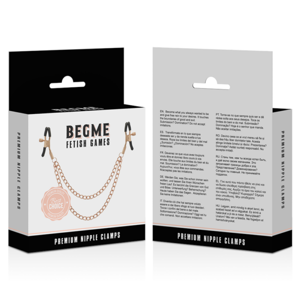 Begme - Black Edition Pinzas Pezones Con Cadena - Imagen 4