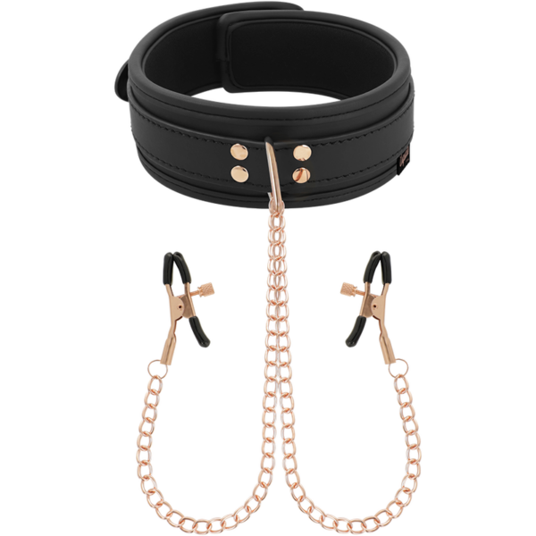 Coquette Chic Desire - Fantasy Collar Con Pinzas Pezones Con Forro De Neopreno - Imagen 3