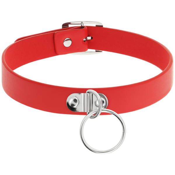 Coquette Chic Desire - Collar Cuero Vegano Rojo Accesorio Woman Fetish - Imagen 3