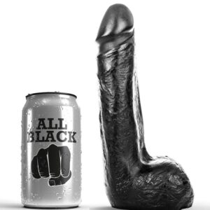 All Black - Dildo Realistico Negro Suave 20 Cm