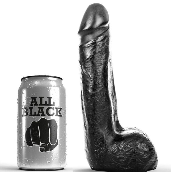 All Black - Dildo Realistico Negro Suave 20 Cm