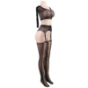 Queen Lingerie - Bodystocking Top Manga Larga S/l - Imagen 5