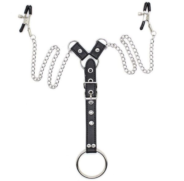 Ohmama Fetish - Pinzas Pezones Con Cadenas Y Anillo Pene