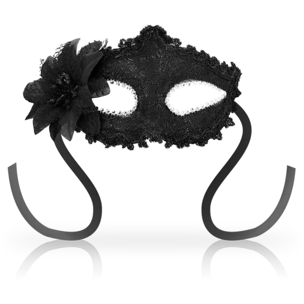 Ohmama - Masks Antizaz Estilo Veneciano Flor Lateral -  Negra