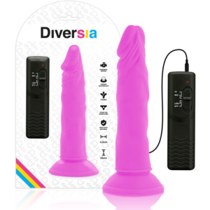 Diversia - Dildo RealÍstico Flexible Con VibraciÓn Lila 23 Cm -o- 4.3 Cm