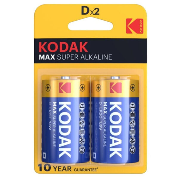 Kodak - Max Pila Alcalina D Lr20 Blister*2