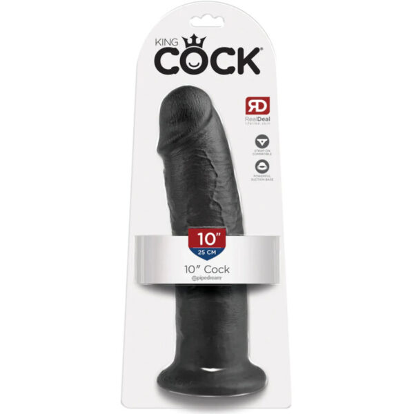 King Cock - 10 Pene Negro 25 Cm