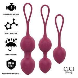 Cici Beauty - Premium Silicone 3 Vibrating Kegel Beads Remote Control