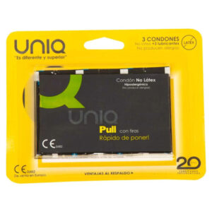 Uniq - Pull Preservativos Con Tiras Sin Latex 3 Unidades