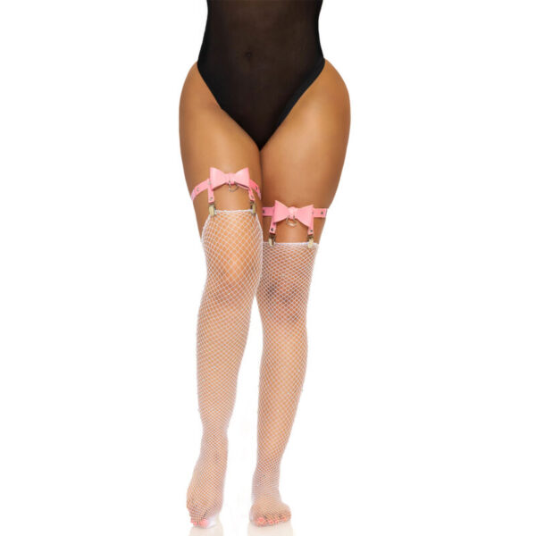 Leg Avenue - Liguero Alto De Cuero Vegano Talla Única - Rosa