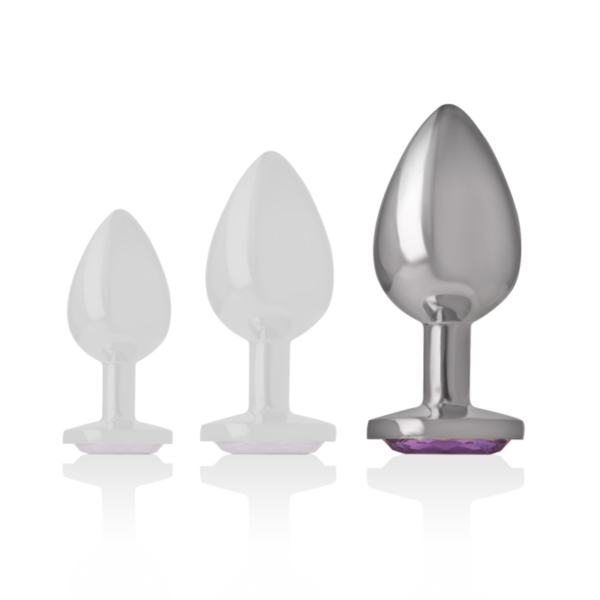 Intense - Plug Anal Metal Aluminio Con Cristal Violeta Talla L - Imagen 6