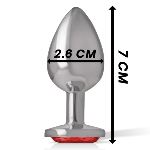 Intense - Plug Anal Metal Aluminio Con Cristal Rojo Talla S - Imagen 5