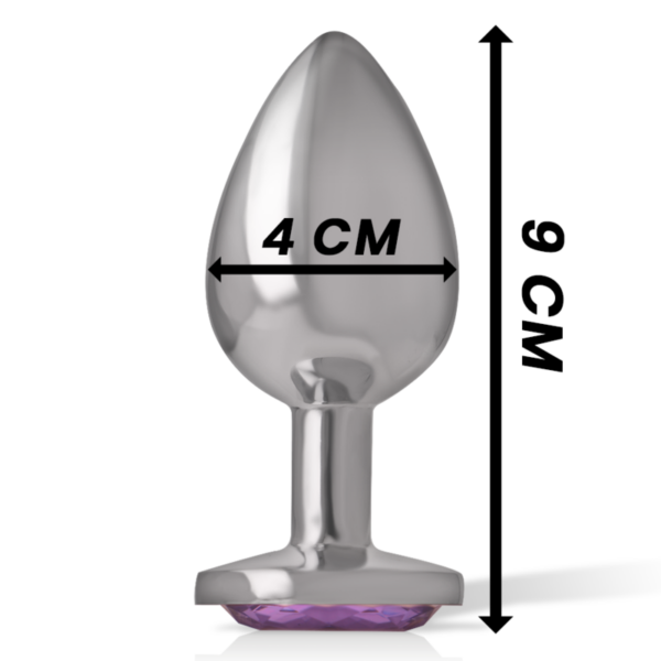 Intense - Plug Anal Metal Aluminio Con Cristal Violeta Talla L - Imagen 5