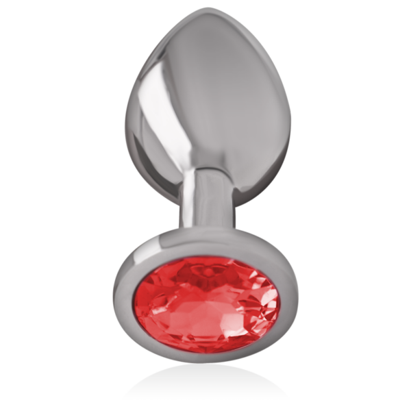 Intense - Plug Anal Metal Con Cristal Rojo Talla M - Imagen 3