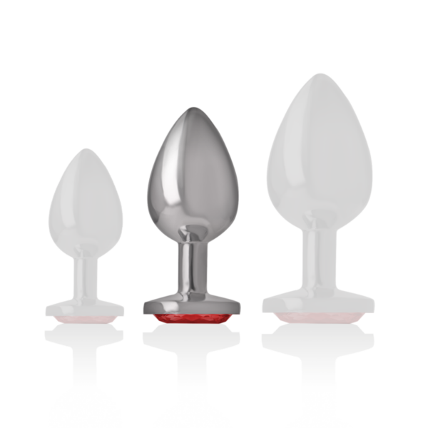 Intense - Plug Anal Metal Con Cristal Rojo Talla M - Imagen 6