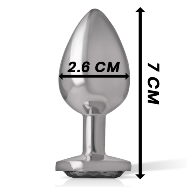 Intense - Plug Anal Metal Aluminio Con Cristal Negro Talla S - Imagen 5