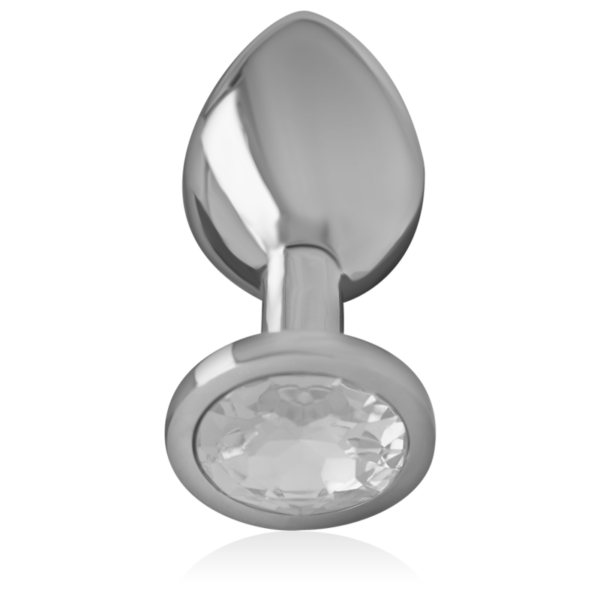 Intense - Plug Anal Metal Aluminio Con Cristal Plata Talla S - Imagen 3