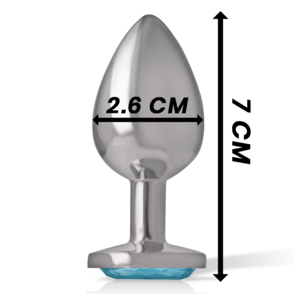 Intense - Plug Anal Metal Aluminio Con Cristal Azul Talla S - Imagen 5
