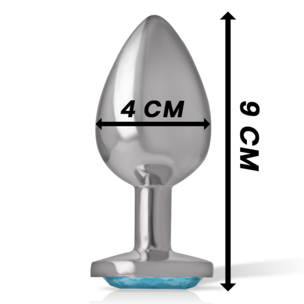 Intense - Plug Anal Metal Aluminio Con Cristal Azul Talla L - Imagen 5