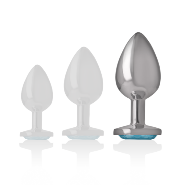 Intense - Plug Anal Metal Aluminio Con Cristal Azul Talla L - Imagen 6