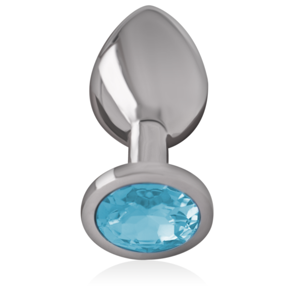 Intense - Plug Anal Metal Aluminio Con Cristal Azul Talla L - Imagen 3
