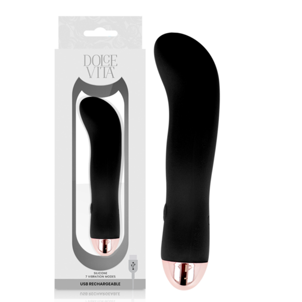 Dolce Vita - Vibrador Recargable Two Negro 7 Velocidades