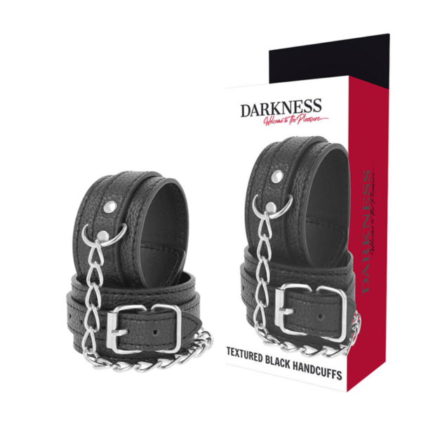 Darkness - Esposas Leather Negro Textura