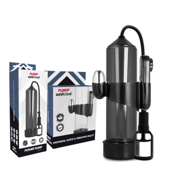 Pump Addicted - Bomba Erección Rx7 Negro Con Vibrador - Imagen 2