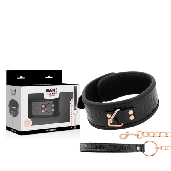 Begme - Black Edition Collar Cuero Vegano Con Forro De Neopreno - Imagen 2