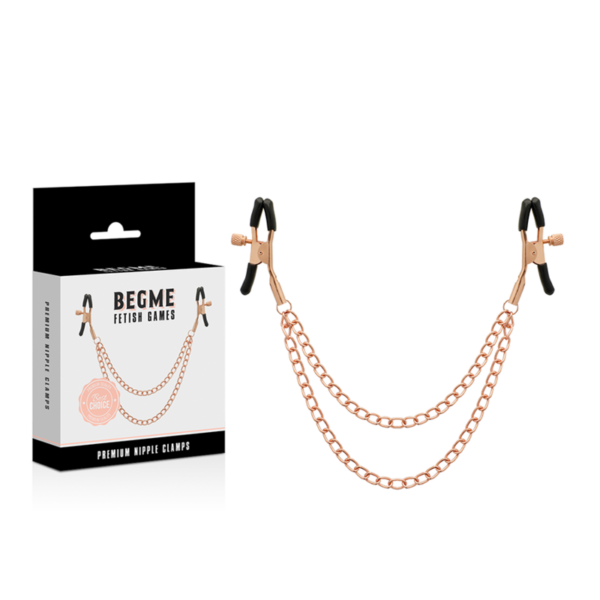 Begme - Black Edition Pinzas Pezones Con Cadena - Imagen 2