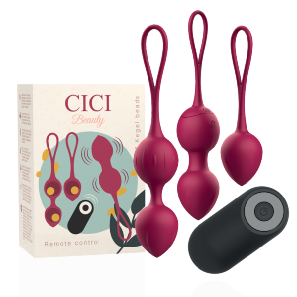 Cici Beauty - Premium Silicone 3 Vibrating Kegel Beads Remote Control - Imagen 2
