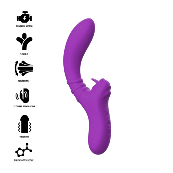 Intense - Harry Vibrador Flexible Con Lengua Morado