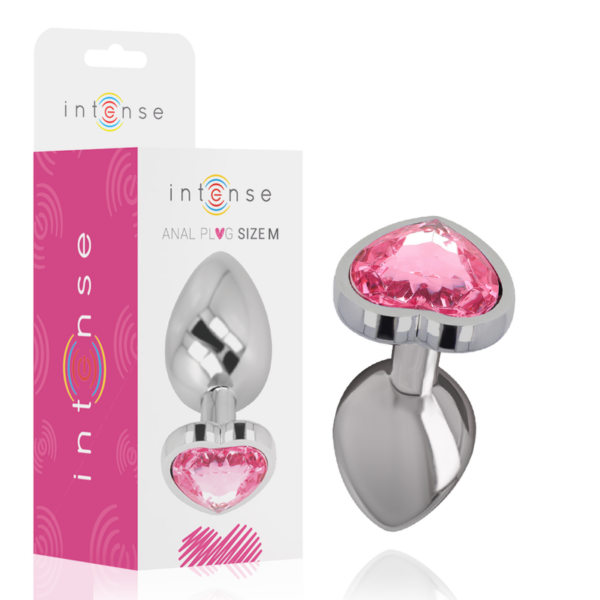 Intense - Plug Anal Metal Aluminio Corazón Rosa Talla M