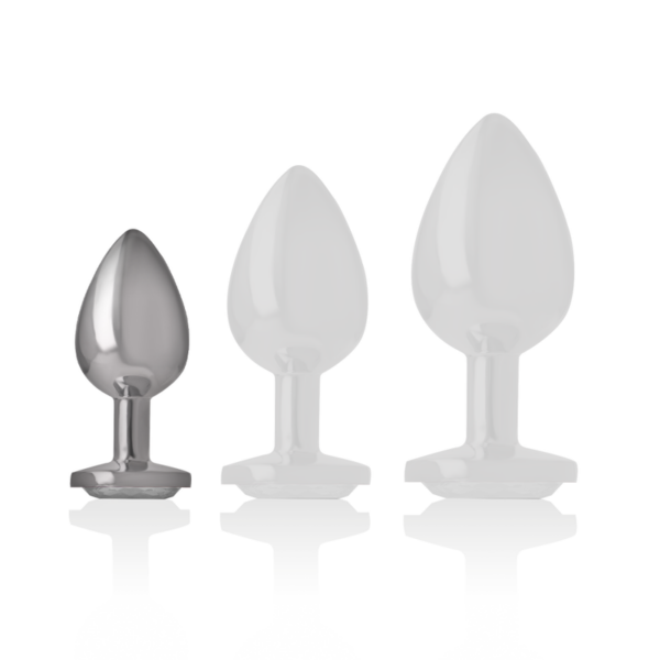 Intense - Plug Anal Metal Aluminio Corazón Blanco Talla S - Imagen 5