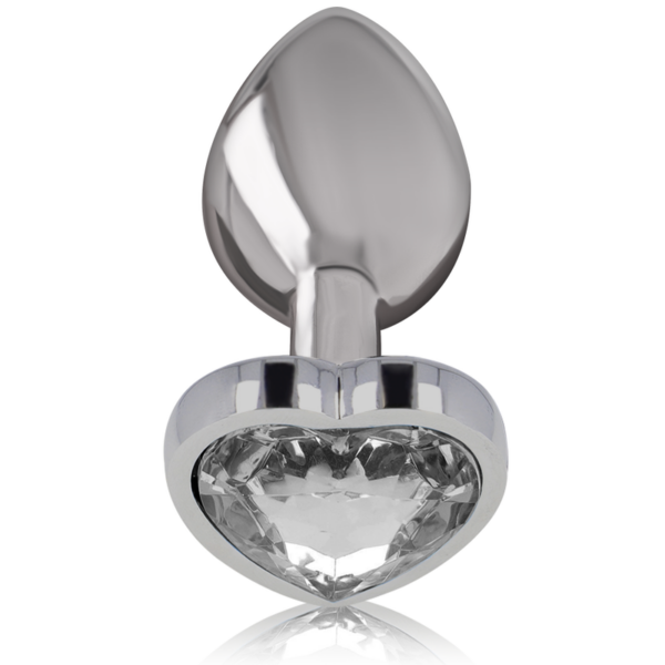 Intense - Plug Anal Metal Aluminio Corazón Blanco Talla M - Imagen 2
