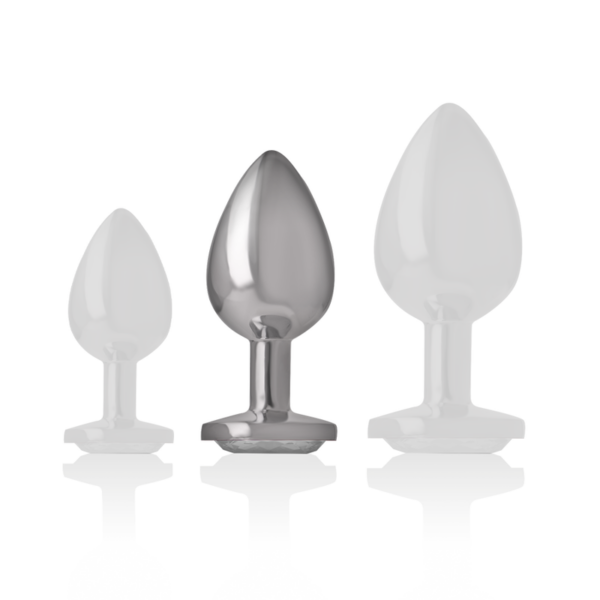 Intense - Plug Anal Metal Aluminio Corazón Blanco Talla M - Imagen 5