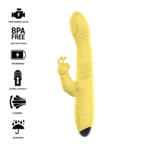 Intense - Toky Vibrador MultifunciÓn Recargable Up & Down Con Estimulador De Clitoris Amarillo